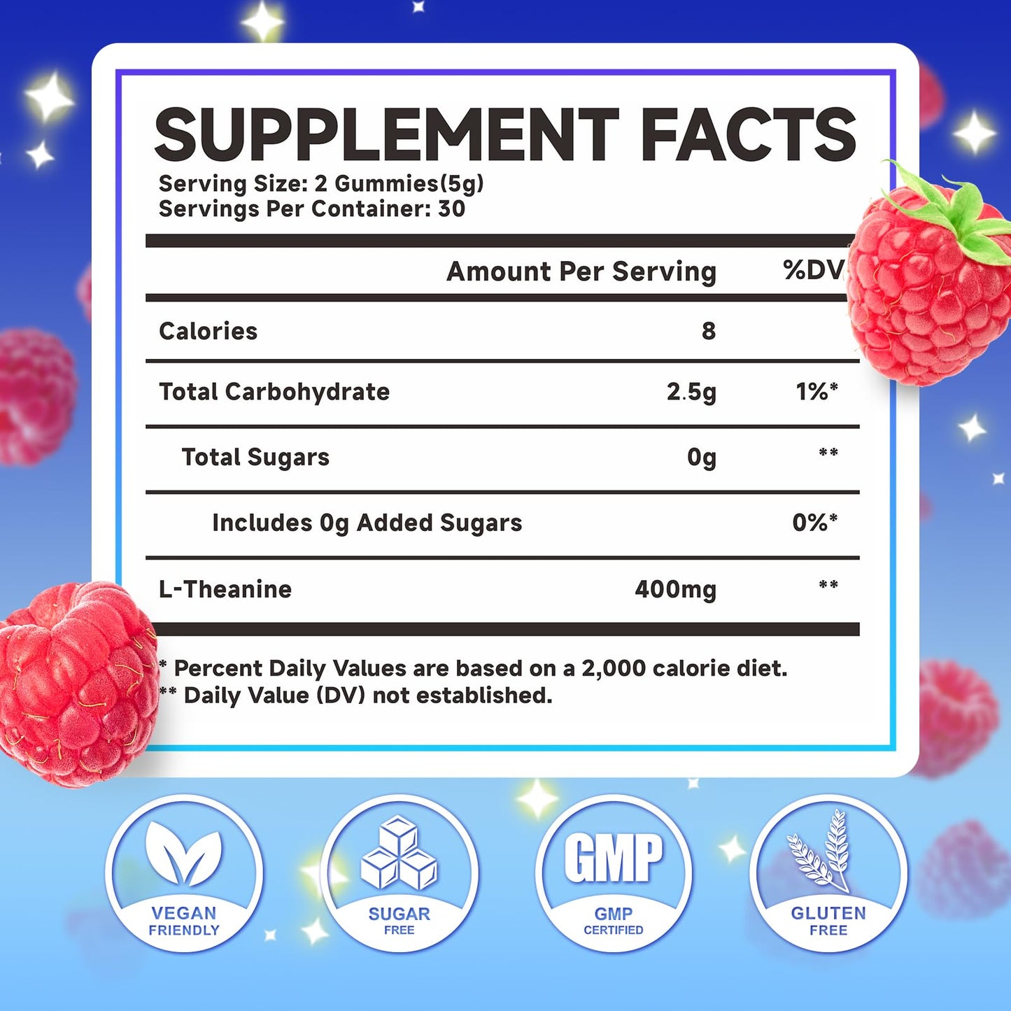 MEENCCD L-Theanine Gummies 400mg, 60 Count