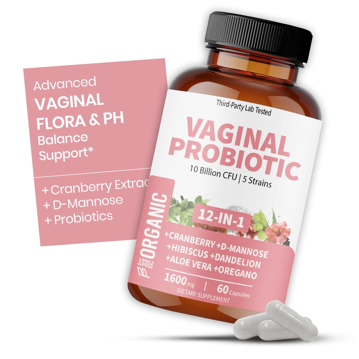 FIRSTORGANIC Women’s Vaginal Microflora Probiotic Complex 60 Capsules