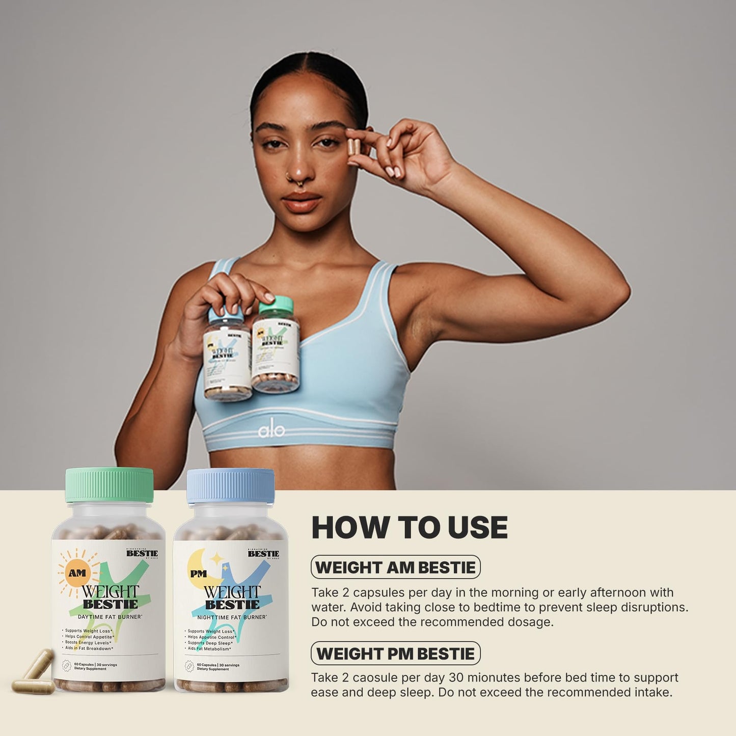Biohacking Bestie Weight Bestie AM & PM Day & Night Supplement Duo Capsules 120