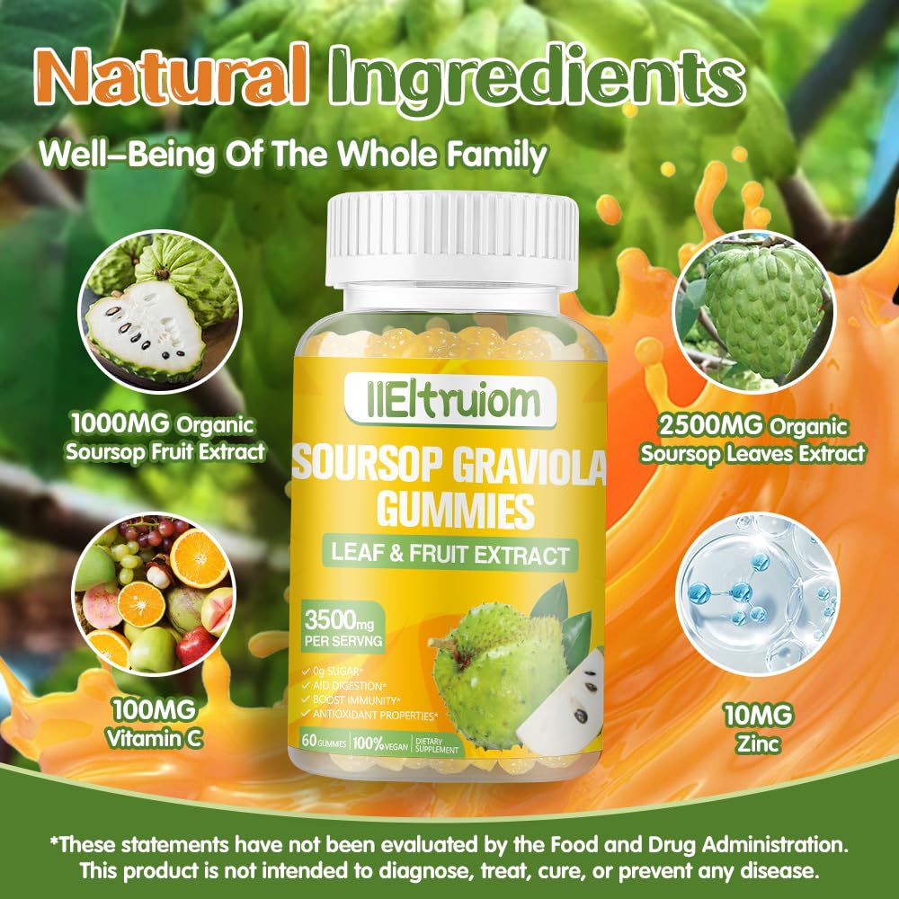 IIEltruiom Soursop Gummies 60 Count