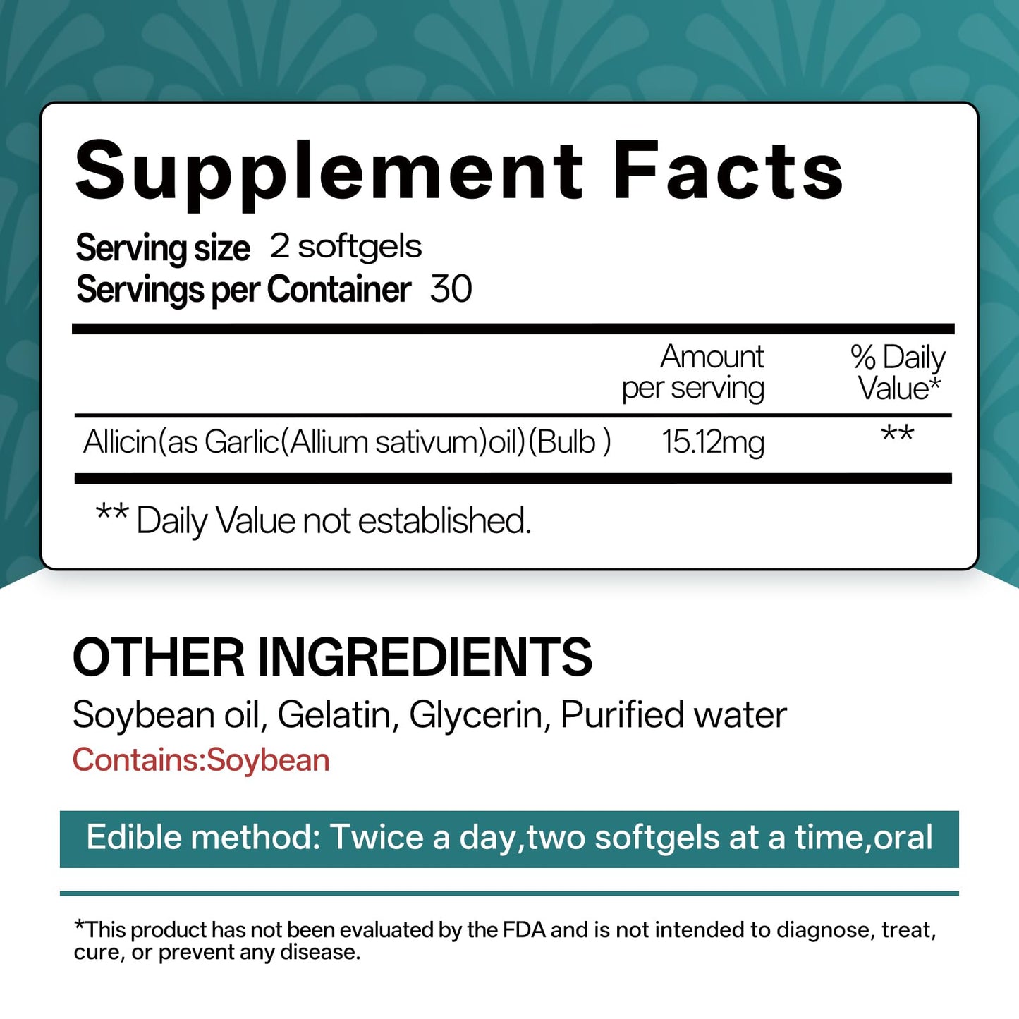 Oopeatol Garlic Oil with Allicin 60 Capsules