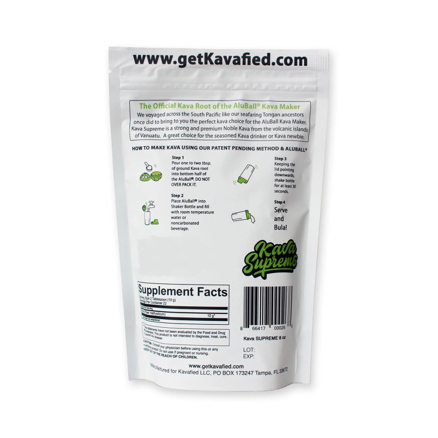 Kavafied KAVA Supreme Noble Vanuatu Kava Root Powder, 8 oz