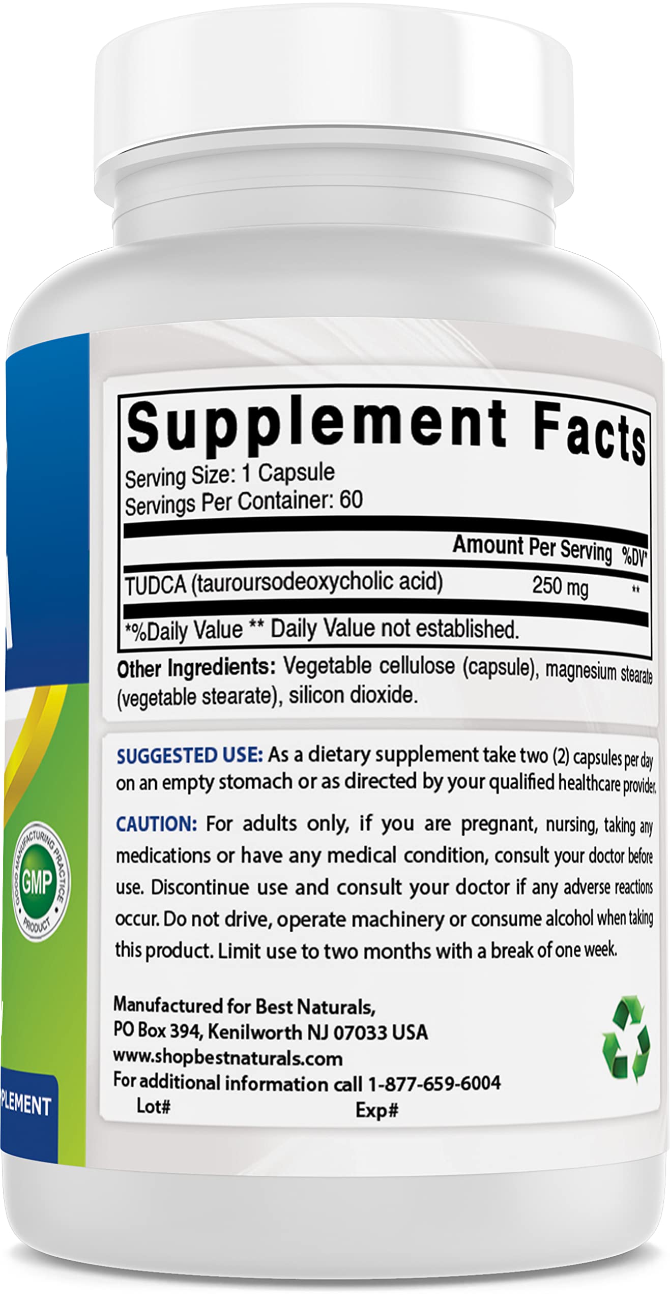 Best Naturals TUDCA 250mg & NAC 600 mg Capsules, 60 Capsules