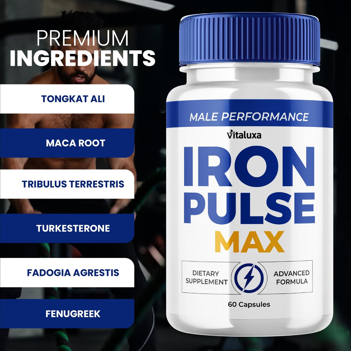 Vitaluxa Iron Pulse Max Capsules, 60 Count