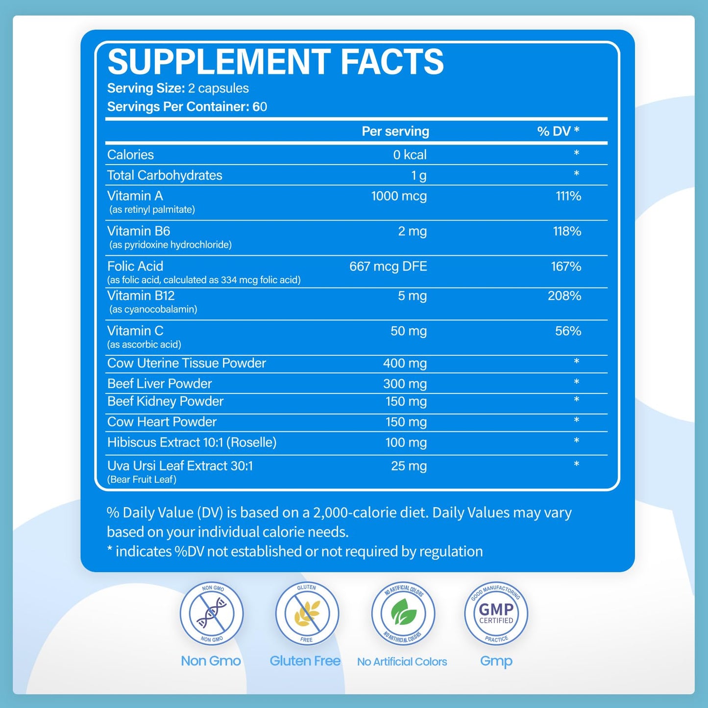 VCCVBB Beef Organ Supplements for Women, Capsules – Beef Liver, Kidney, Heart, Uterus Tissue, Hormonal Balance, Immune Support – Grass-Fed, Pasture-Raised – 120 Capsules