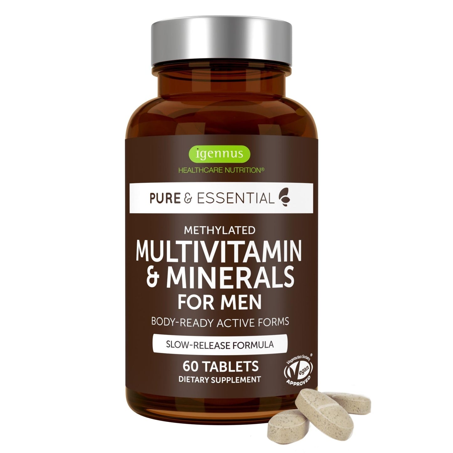 Igennus Healthcare Nutrition Methylated Men's Multivitamin with 22 Actives, 60 Tablets