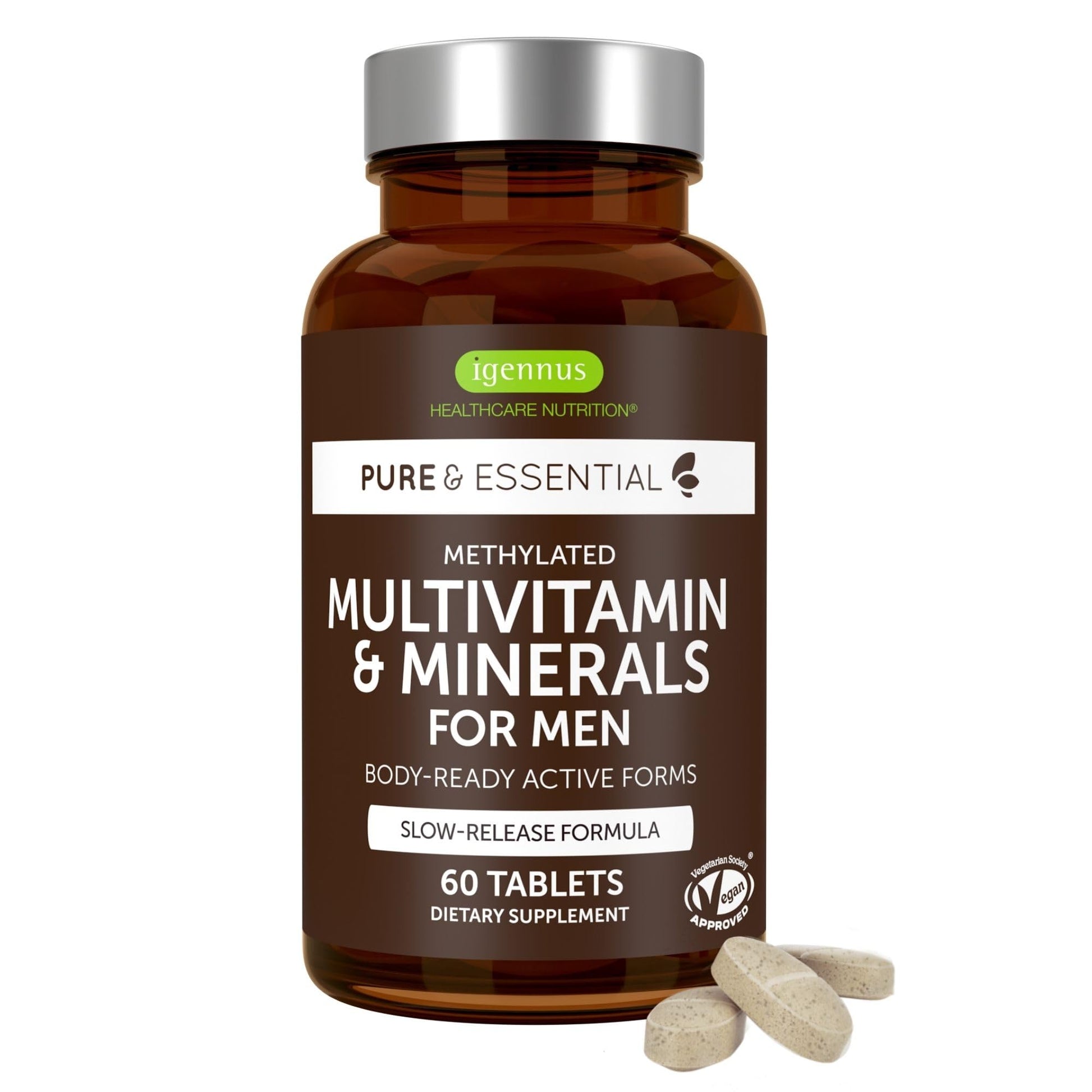 Igennus Healthcare Nutrition Methylated Men's Multivitamin with 22 Actives, 60 Tablets