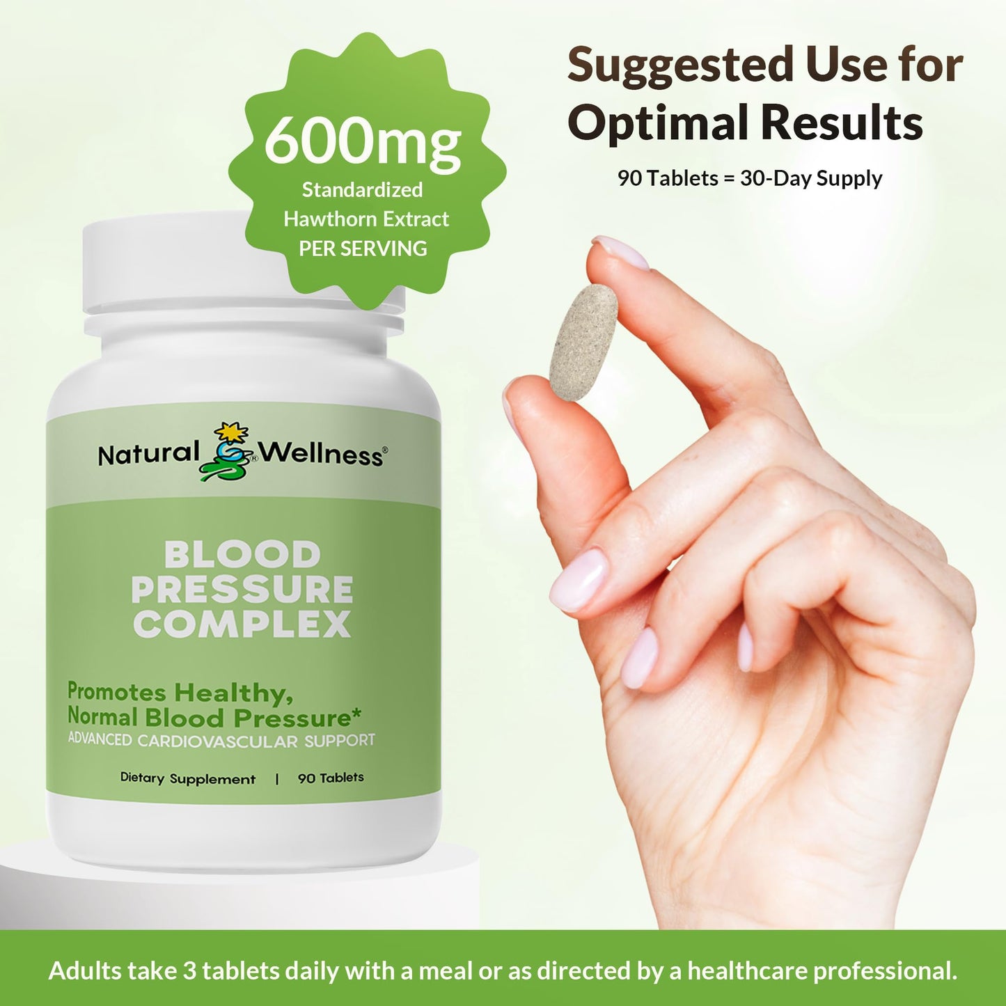 Natural Wellness Blood Pressure Complex Tablet, 90 Tablets