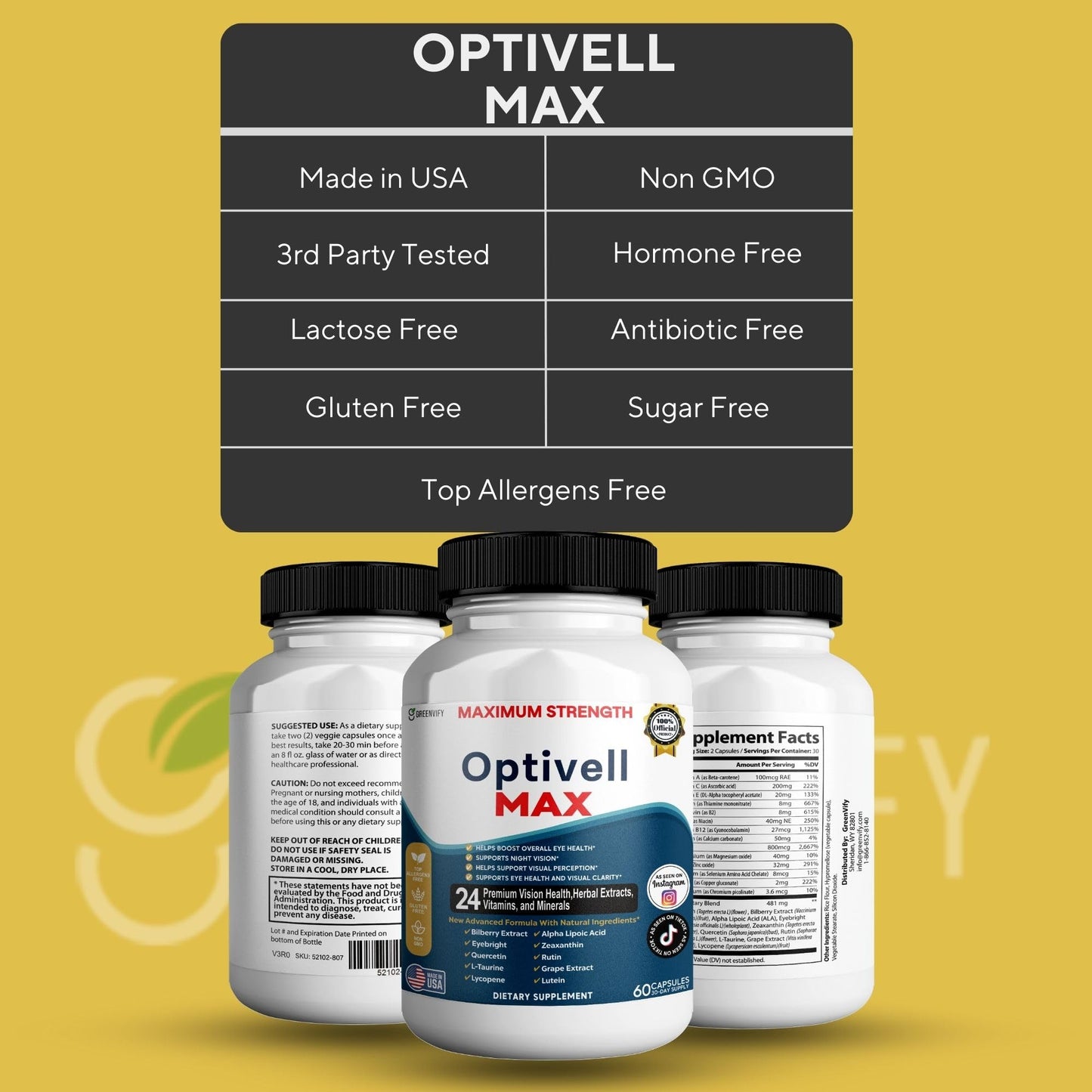 GREENVIFY Optivell MAX Eye Health Supplement Capsule 60 Capsules