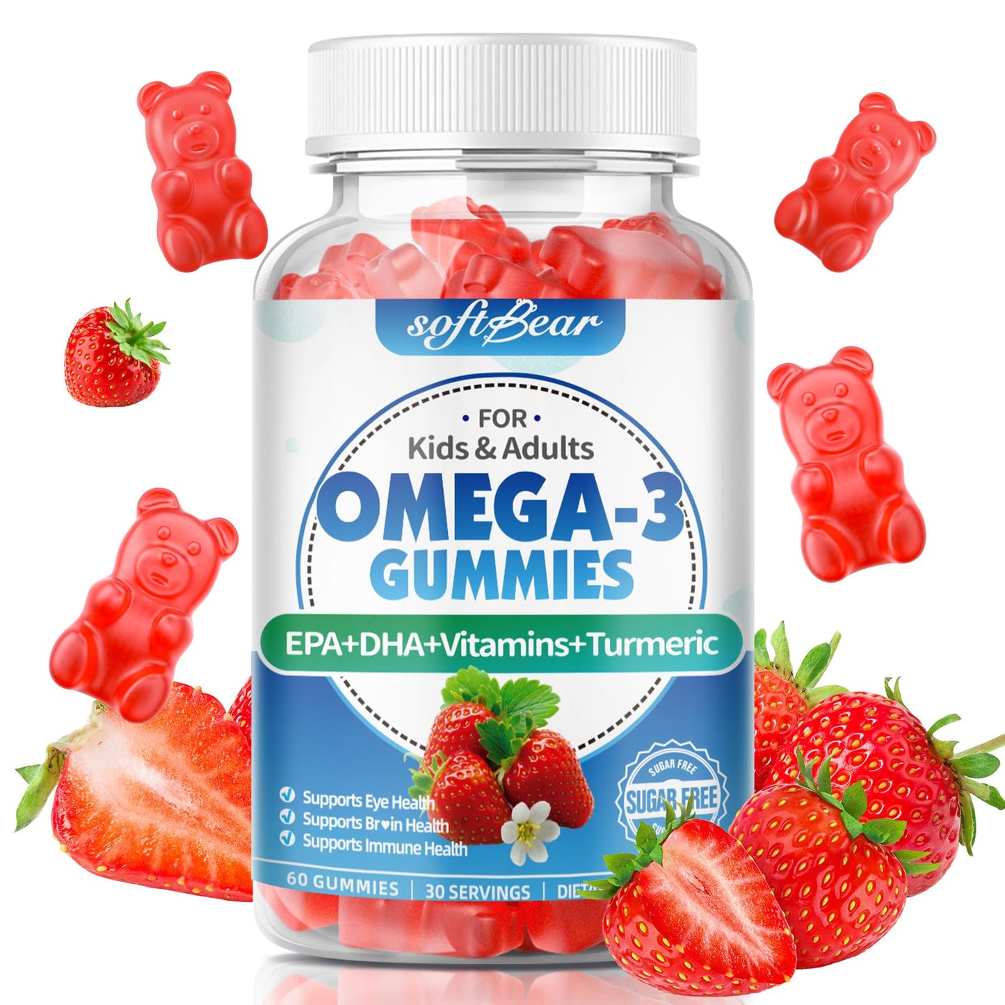 SoftBear Omega-3 Gummies 60 Count