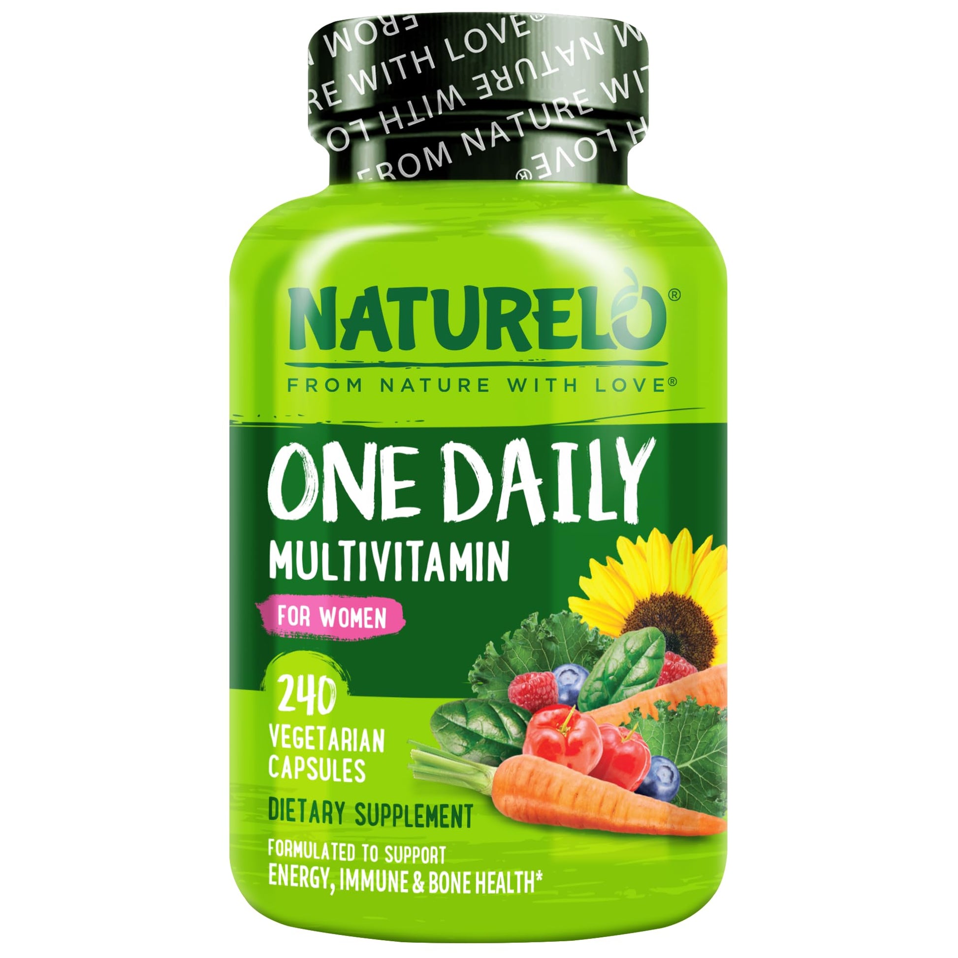 NATURELO One Daily Multivitamin for Women with Vitamin B12, Capsule, 240 Count