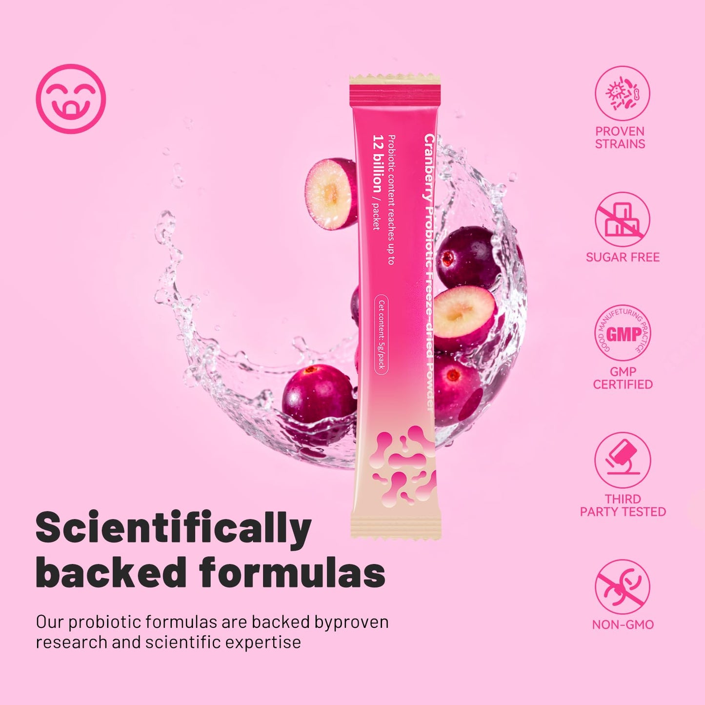 House of Nutrition Women Probiotic Powder - 13 Strains, 12 Billion CFUs - Probiotics for Women Vaginal Health, pH Balance, Gut Metabolism and Immune Support, Cranberry Flavor, Sugar Free, 15 Packs