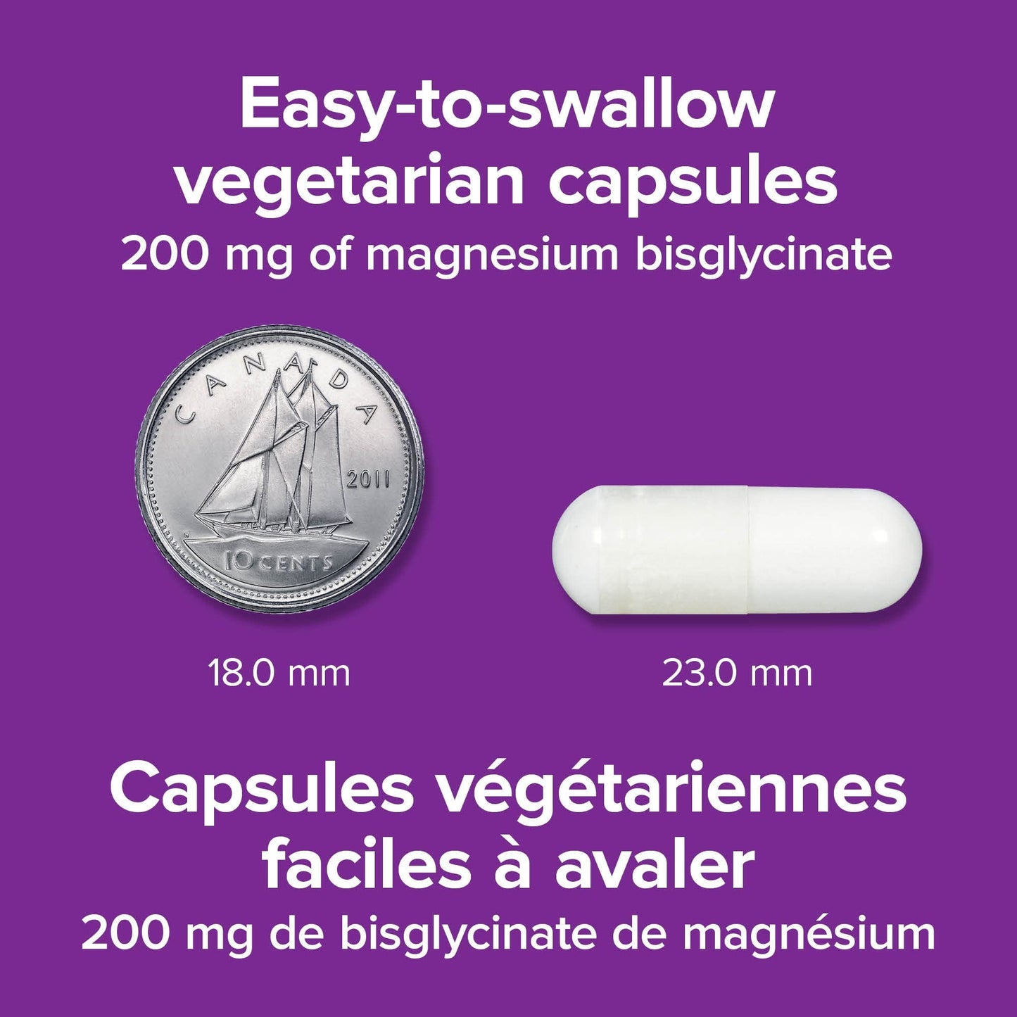 Webber Naturals Magnesium Bisglycinate 200 mg Capsules, 60 Count