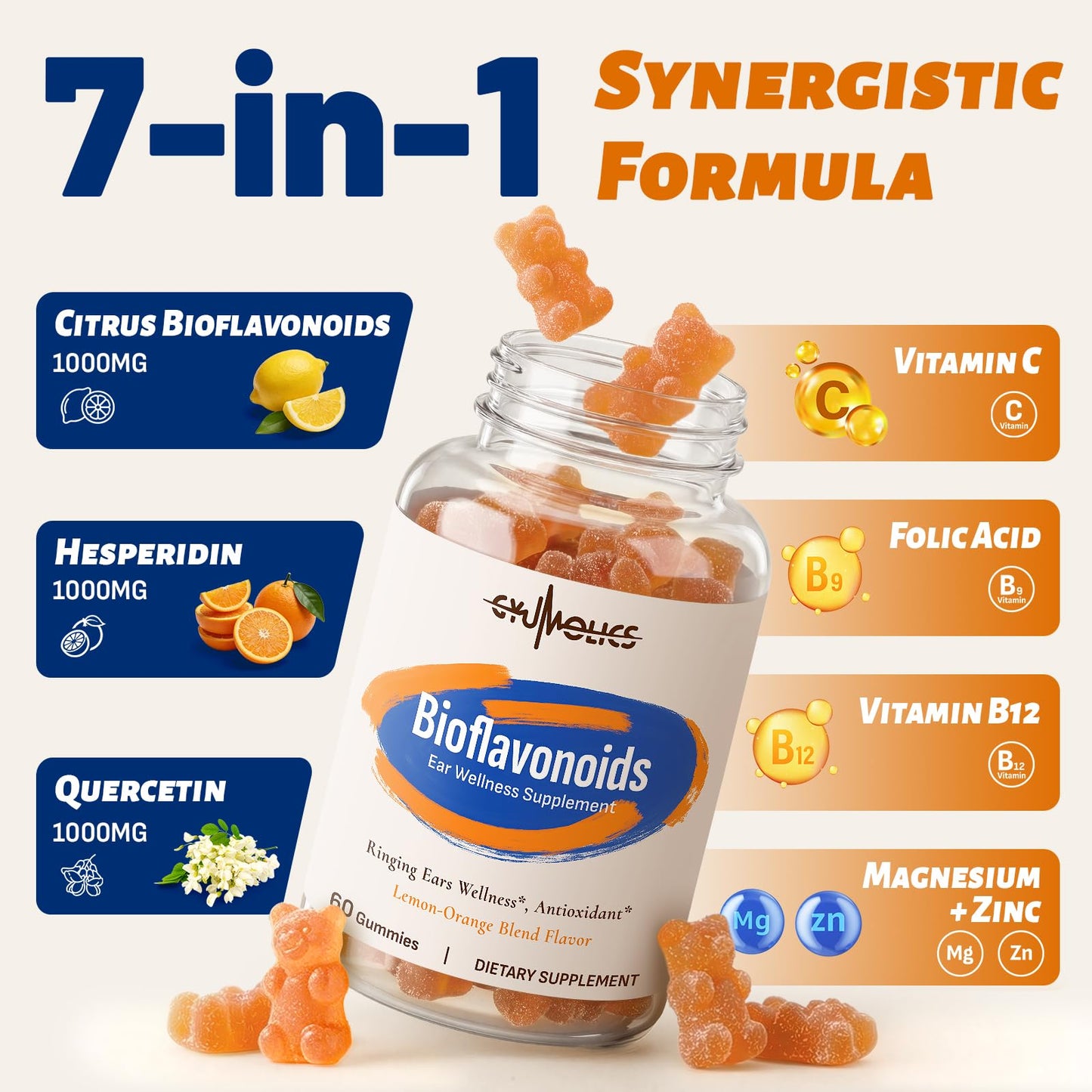 Gyumolics Flavonoid Supplement 3000mg Bioflavonoids Gummy 60 Gummies