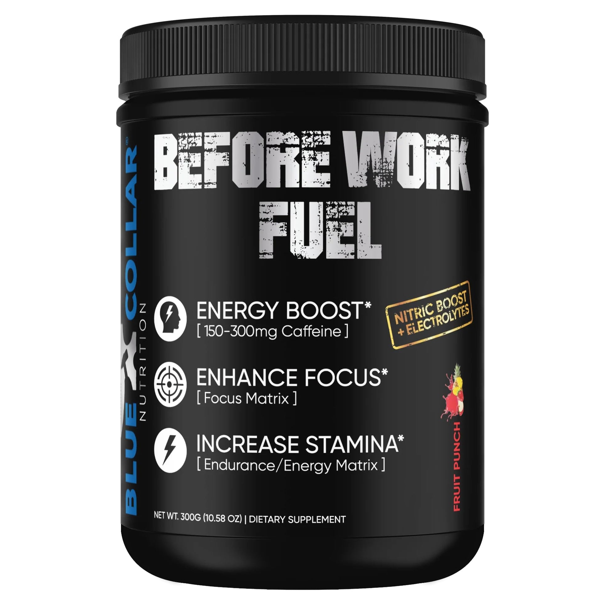 Blue Collar Nutrition Before Work Fuel Pre-Workout Powder 15 Ounce
