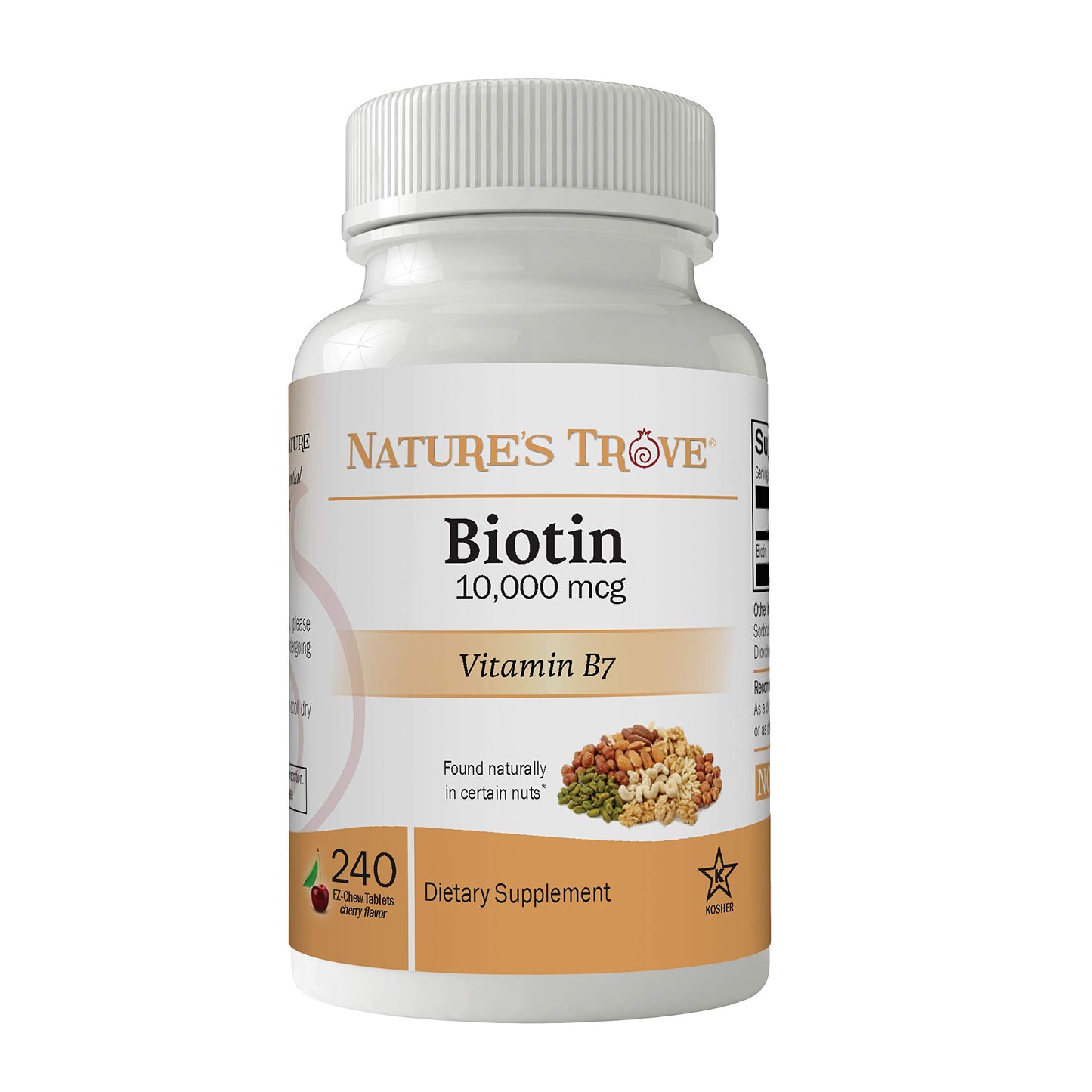 Nature's Trove Biotin 10,000 mcg Tablets, 240 Tablets