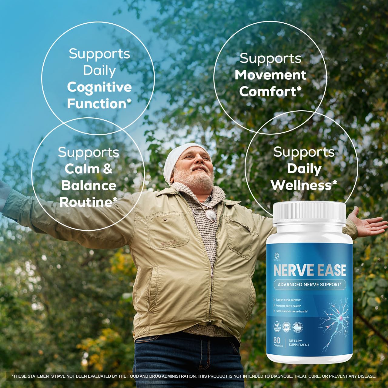 OVICIA Nerve Ease Capsules, 180 Count