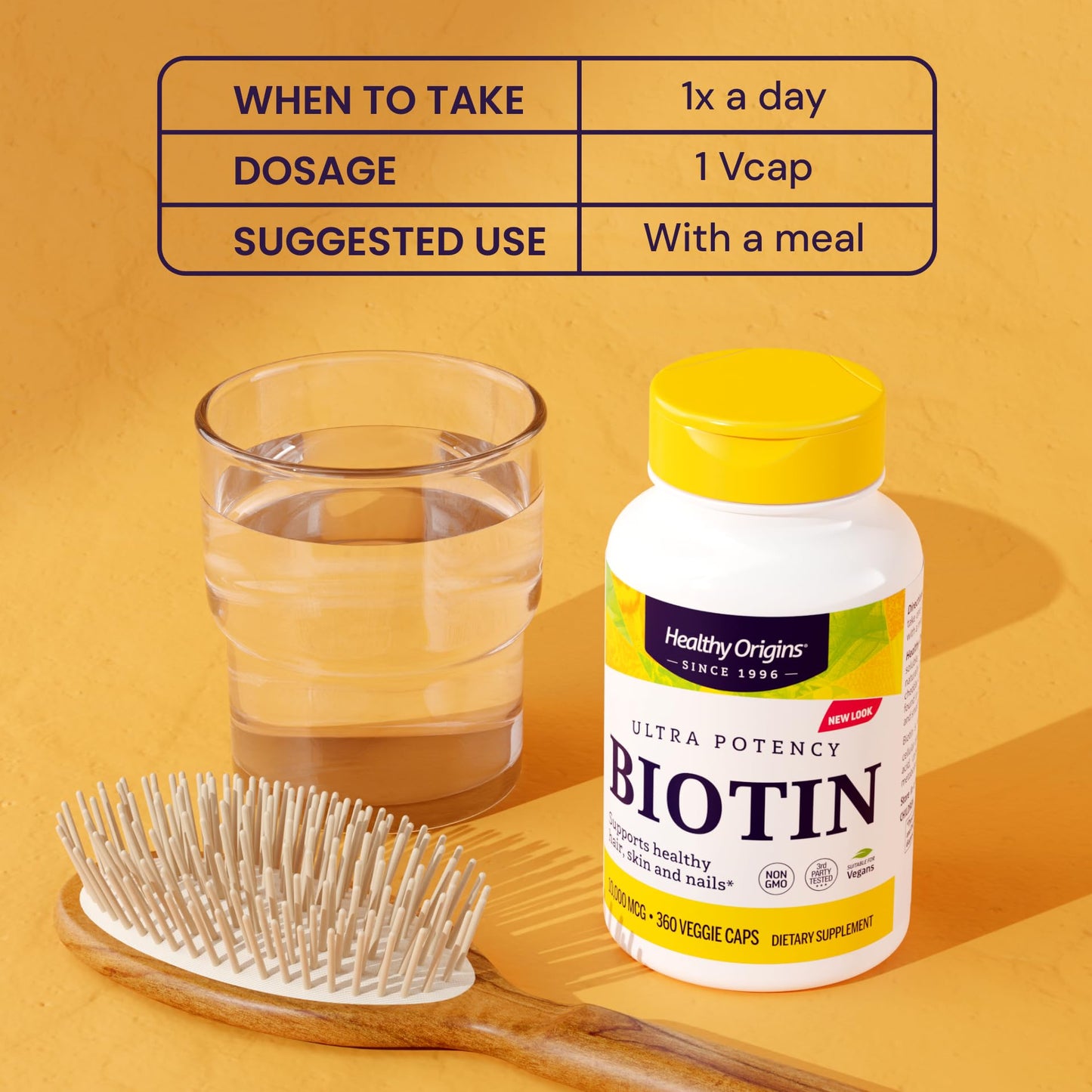 Healthy Origins Biotin 10,000 mcg (10 mg) Veggie Capsules, 150 Count