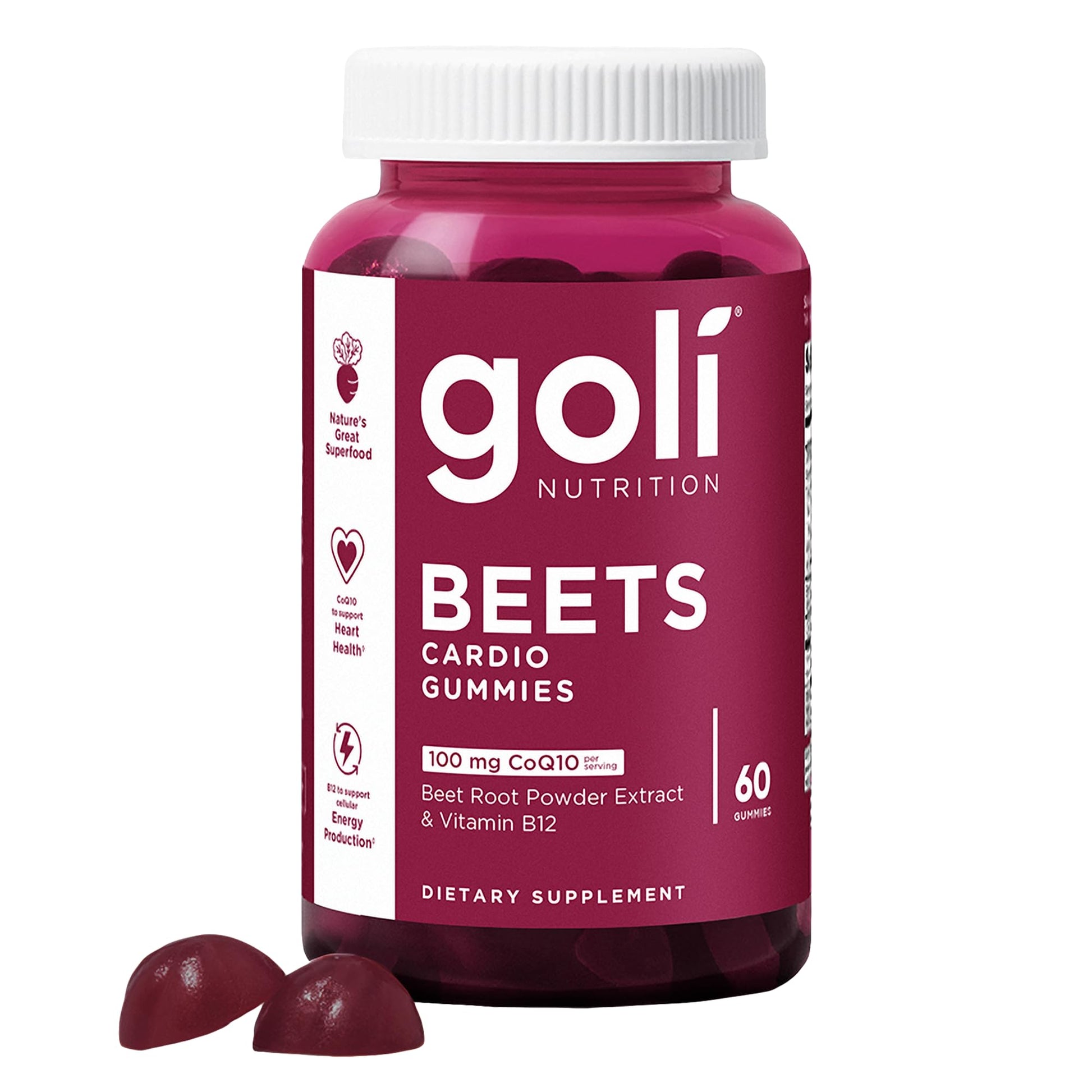 Goli Beets Cardio Gummies with CoQ10 and Vitamin B12 60 Gummies