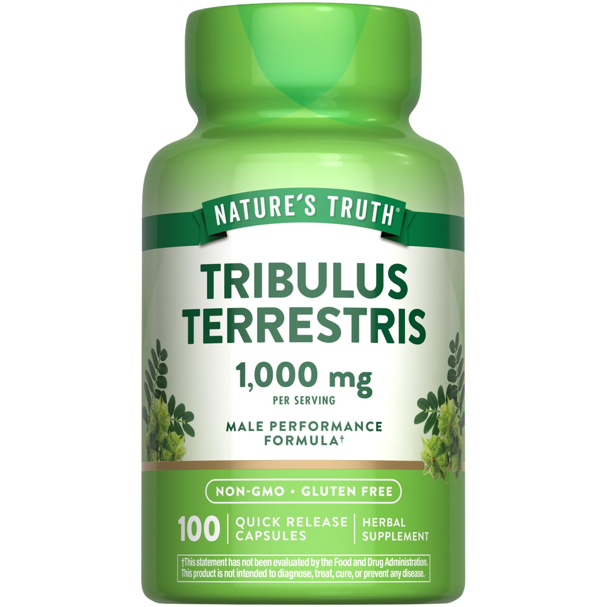 Nature's Truth Tribulus Standardized Extract, Minimum 45% Saponins, 1000 mg, 100 Capsules