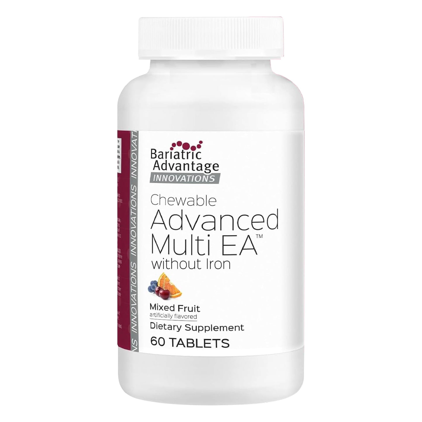 Bariatric Advantage Chewable Advanced Multi EA Without Iron, Mixed Fruit, 60 Count and Calcium Citrate Chewy Bites 500 mg, Assorted Fruit Flavor, 90 Count