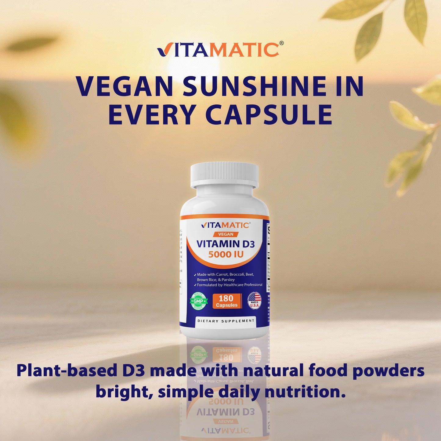 Vitamatic Vegan Vitamin D3 5000 IU Capsules, 180