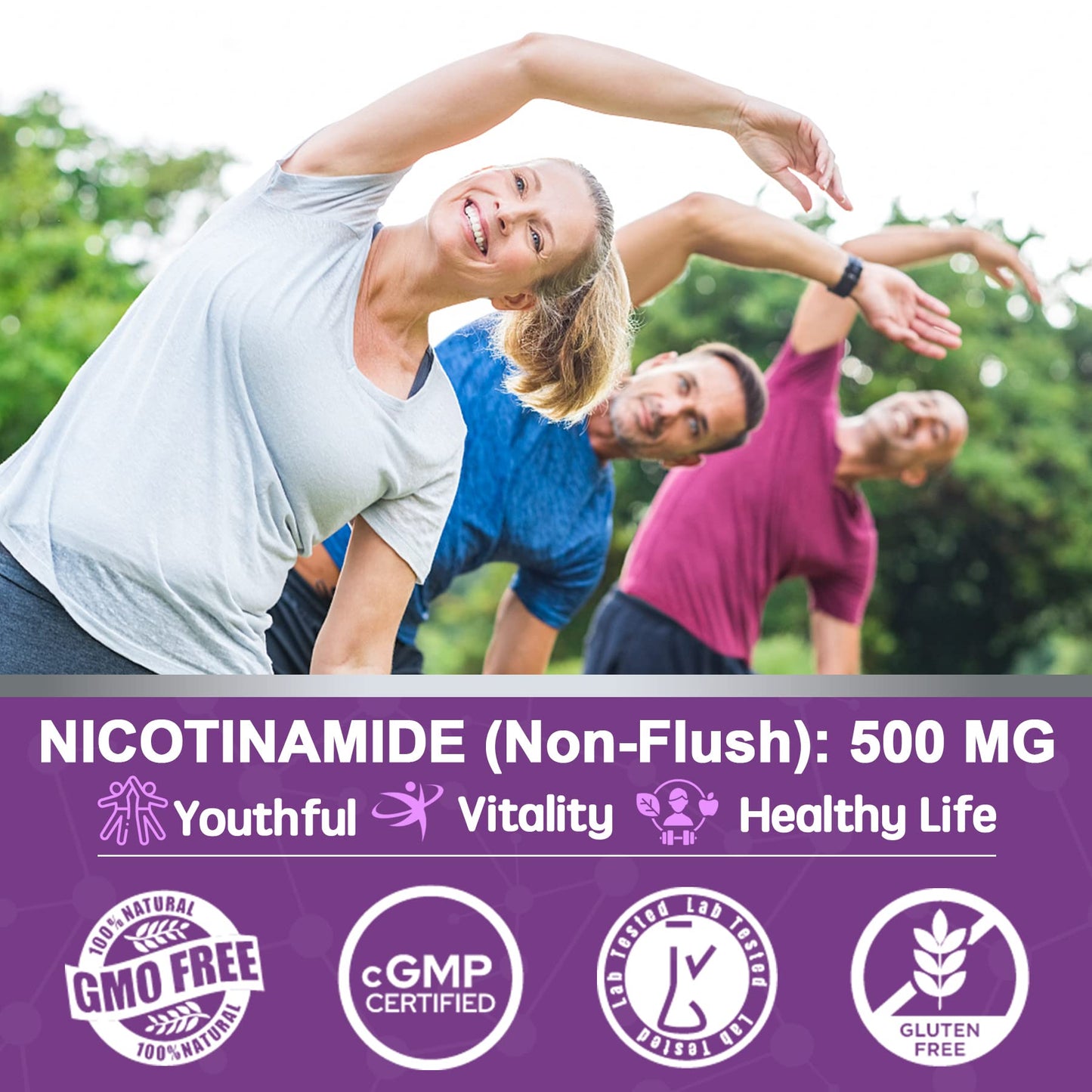 NEVISS Nicotinamide 500mg Gummies, 60 Count