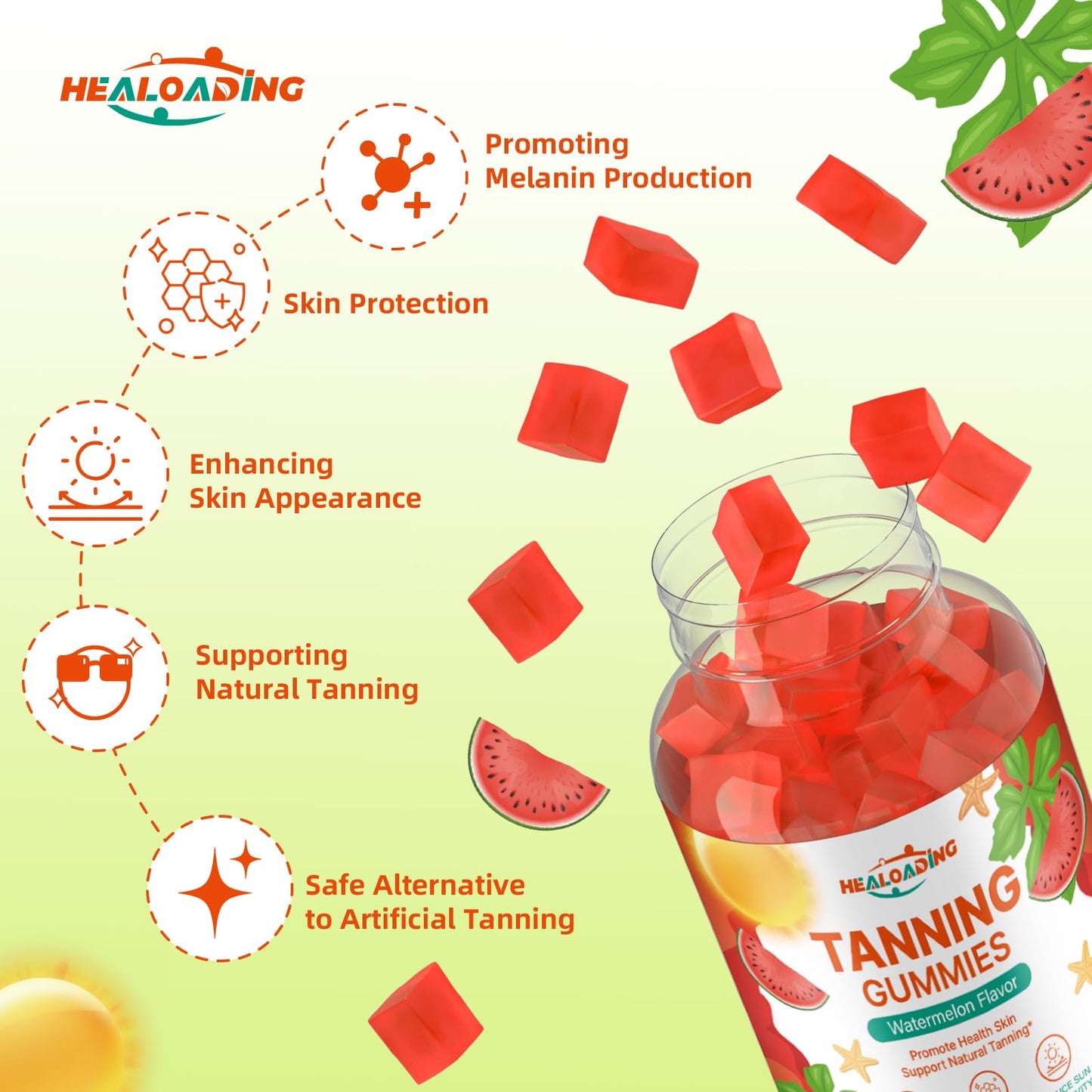 HEALOADING Tanning Gummies 60 Count