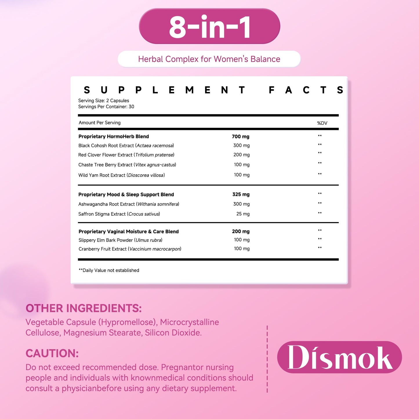 Dismok Menopause Supplements for Women Capsule 60 Count