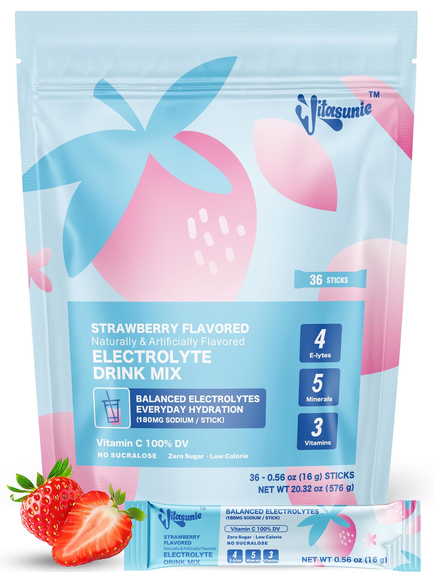 VITASUNIC 36 Sticks Electrolyte Powder Packets