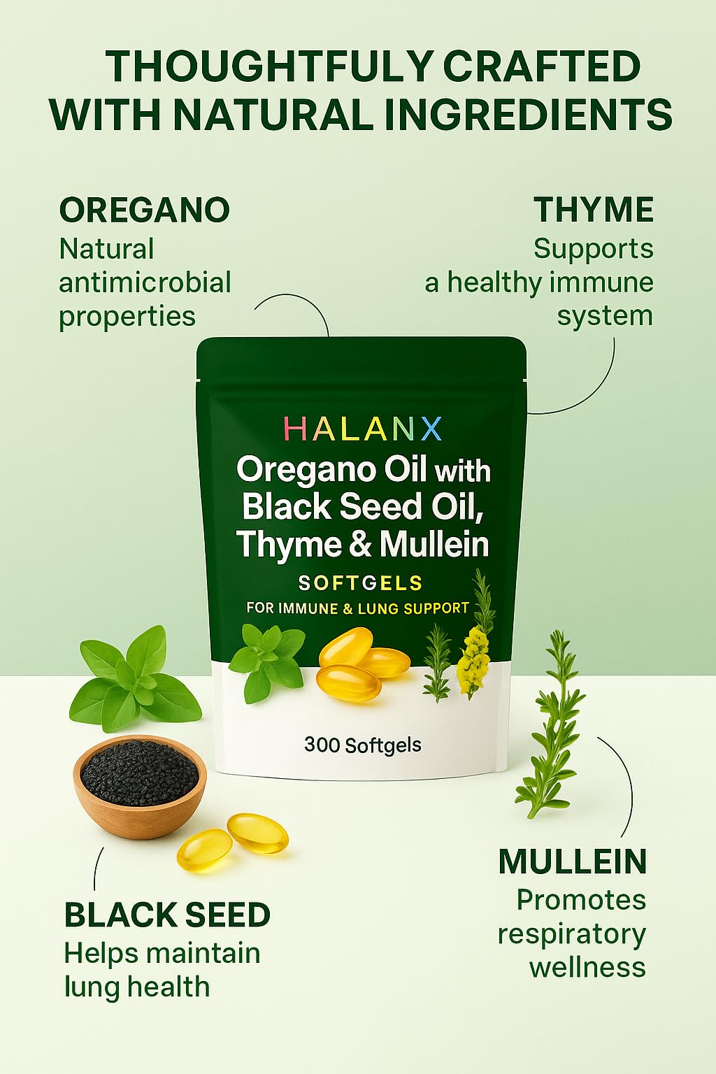 Halanx Oil of Oregano Softgels, 300 Count