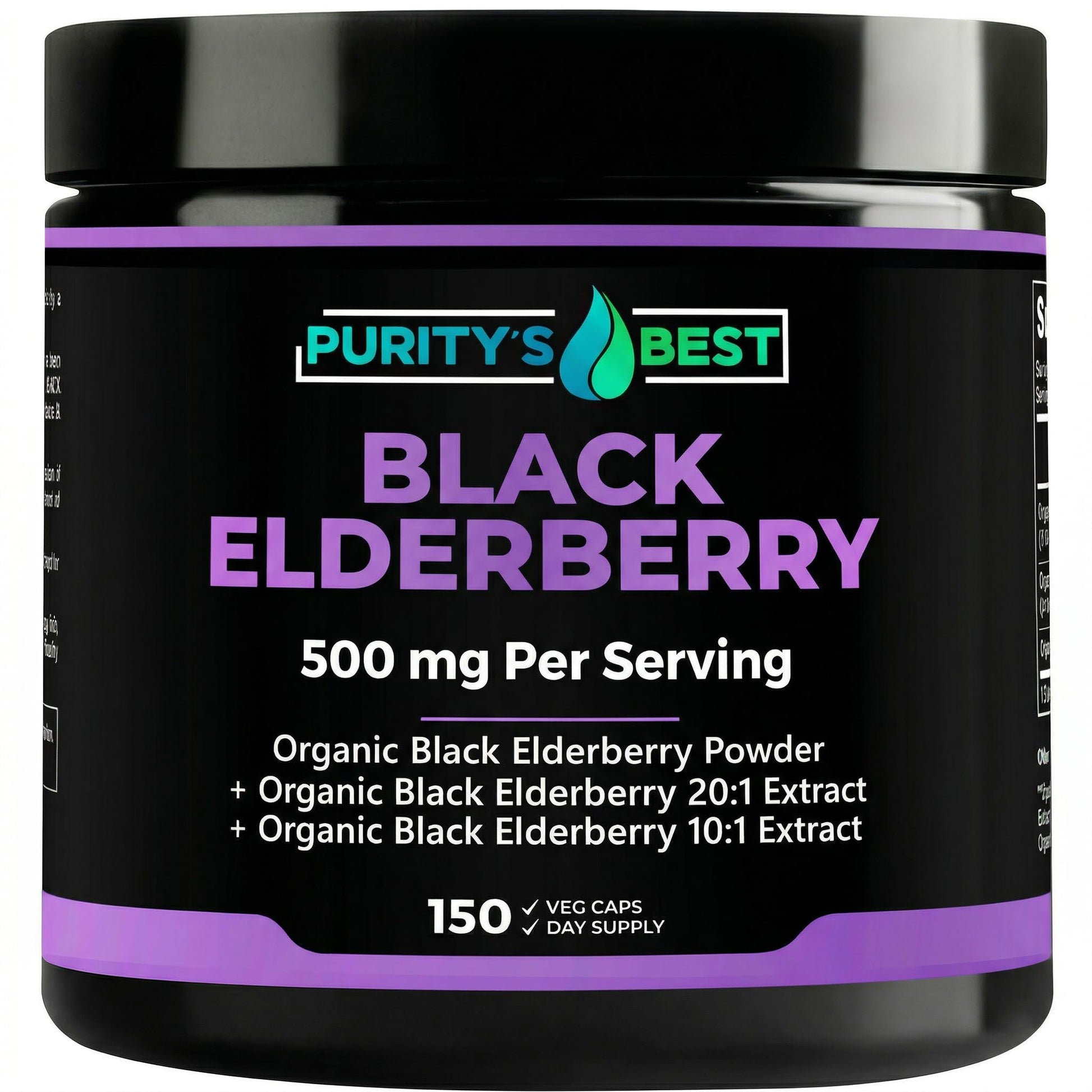 Purity`s Best Black Elderberry Extract Complex 150 Capsules