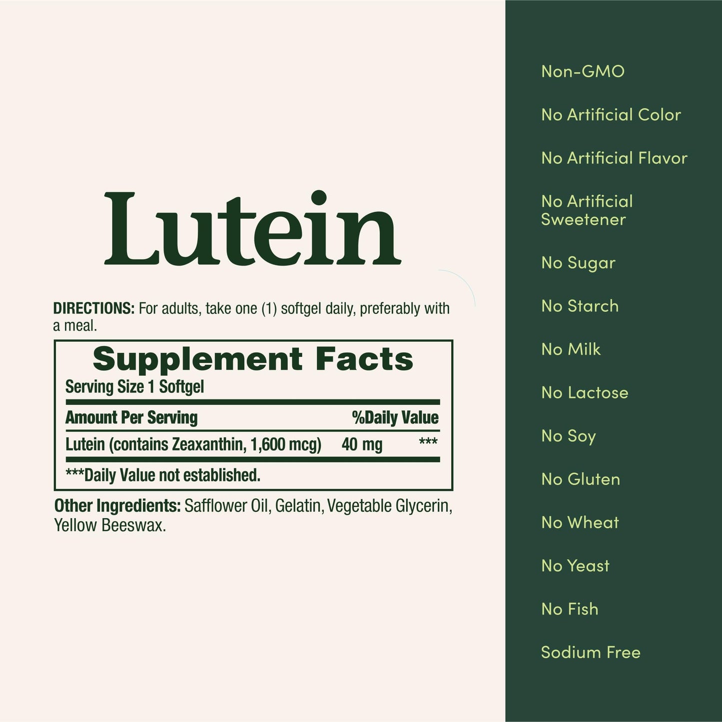 Nature's Bounty Lutein 40 mg, 30 Softgels