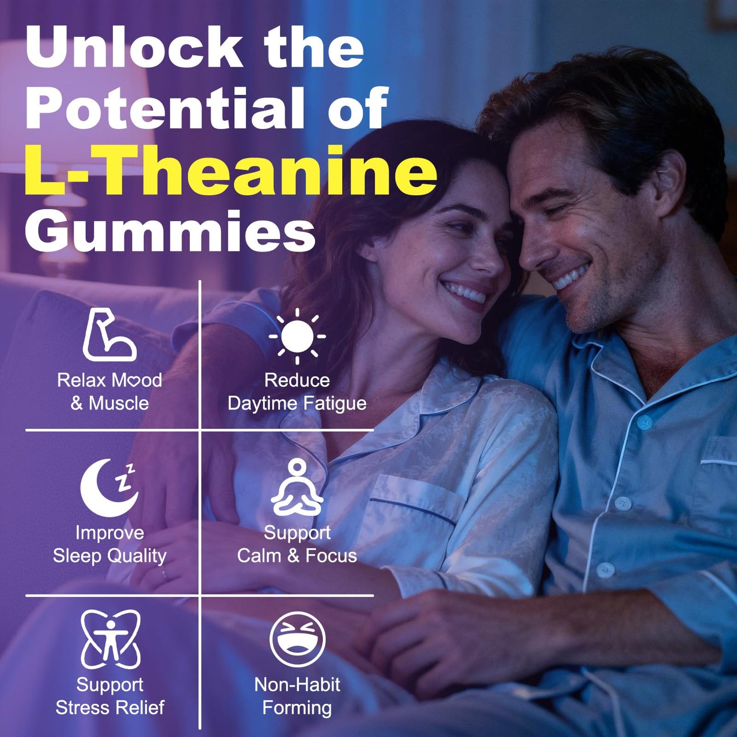 Sijigood L-Theanine Gummies for Kids & Adults (90 Count)