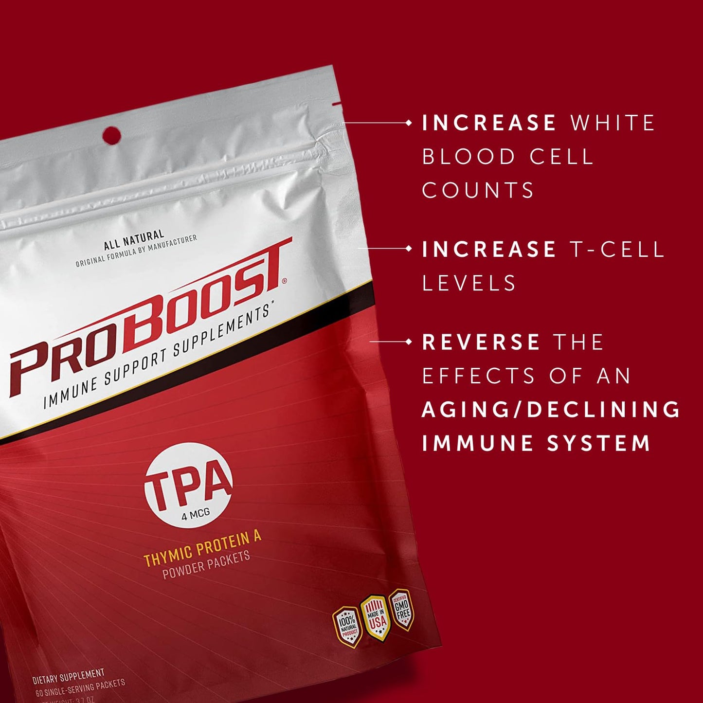 ProBoost 4 McG Thymic Protein A (TPA) Powder Packets, 60 Packets