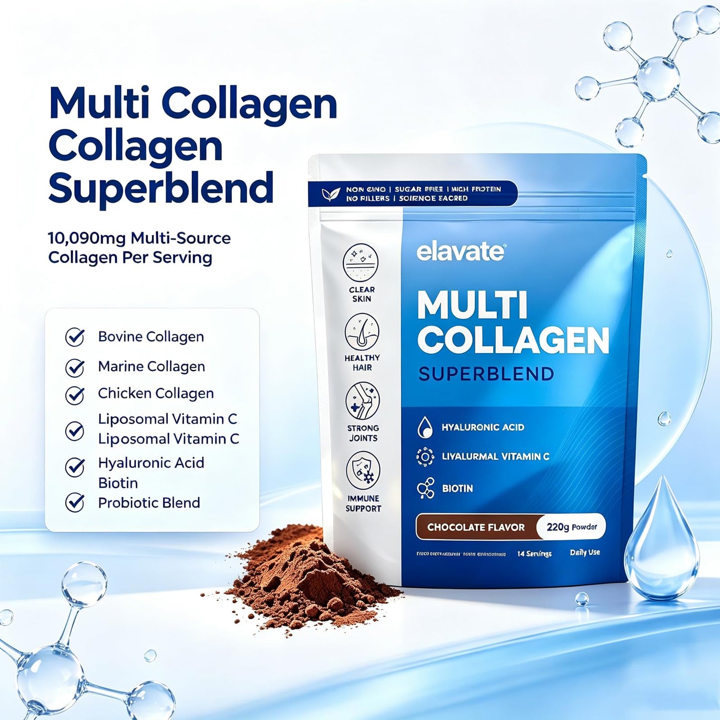 Renovia Oil Elevate Multi Collagen Superblend Powder 0.22 oz