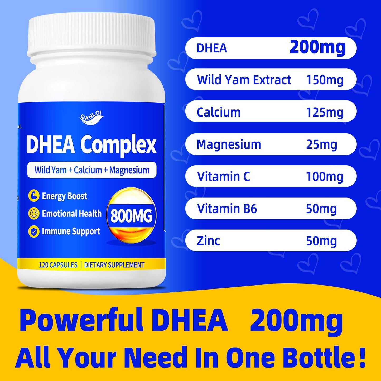 QANLOI DHEA Supplement Capsule 120 Capsules