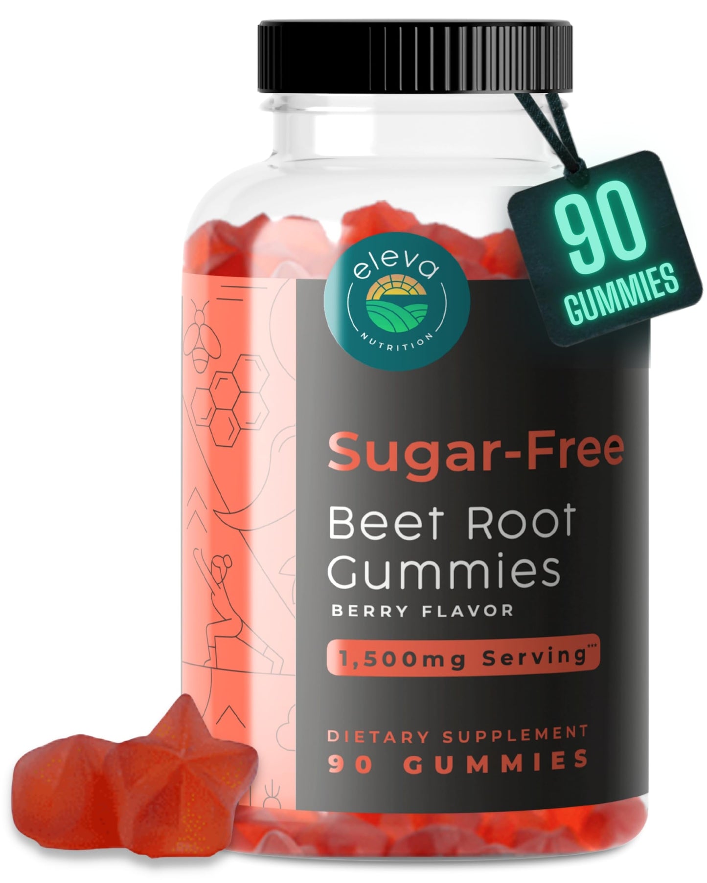 Eleva Nutrition Sugar-Free Beet Root Gummies, 90 Count