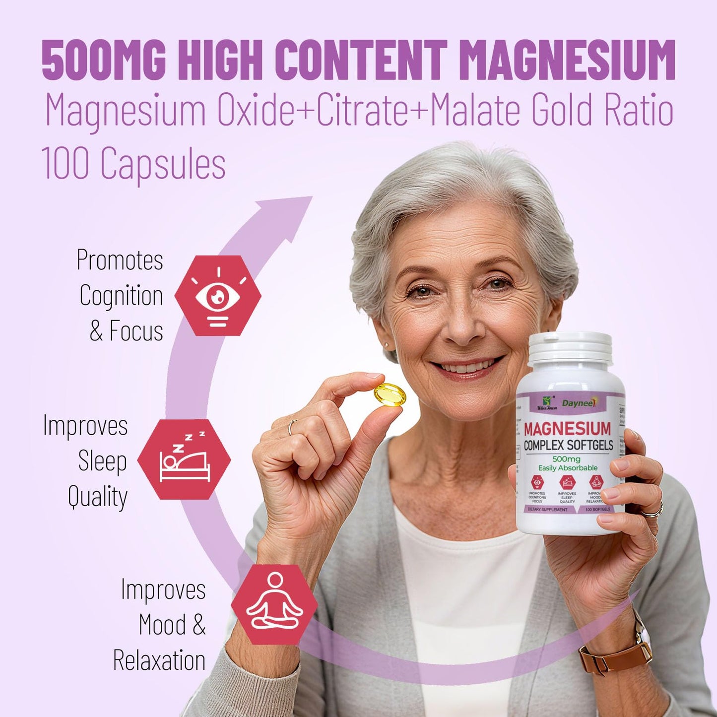 Wins Town Magnesium Complex 500mg Softgels 100