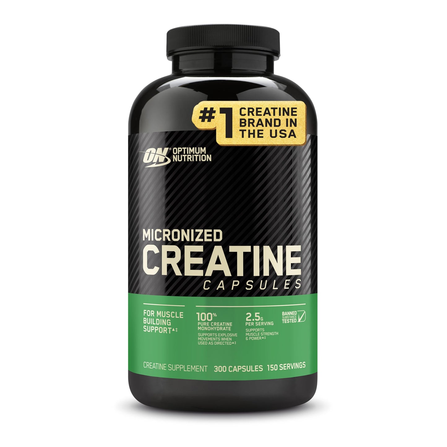Optimum Nutrition Micronized Creatine Monohydrate Capsules, 2500mg, 300 Capsules