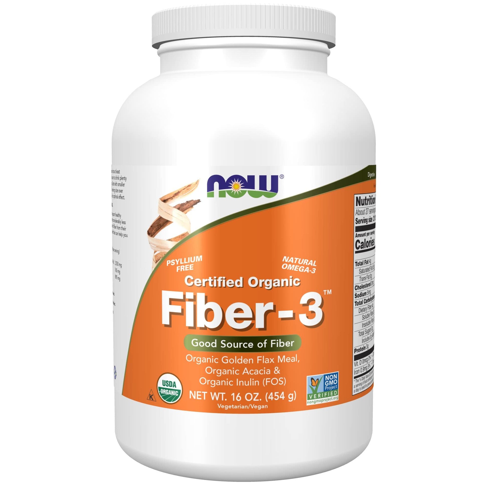 NOW Foods Fiber-3 Powder 16-Ounce