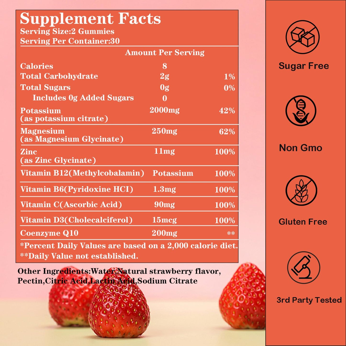 GHKALQ Potassium Citrate Gummies 2000mg 60 Count