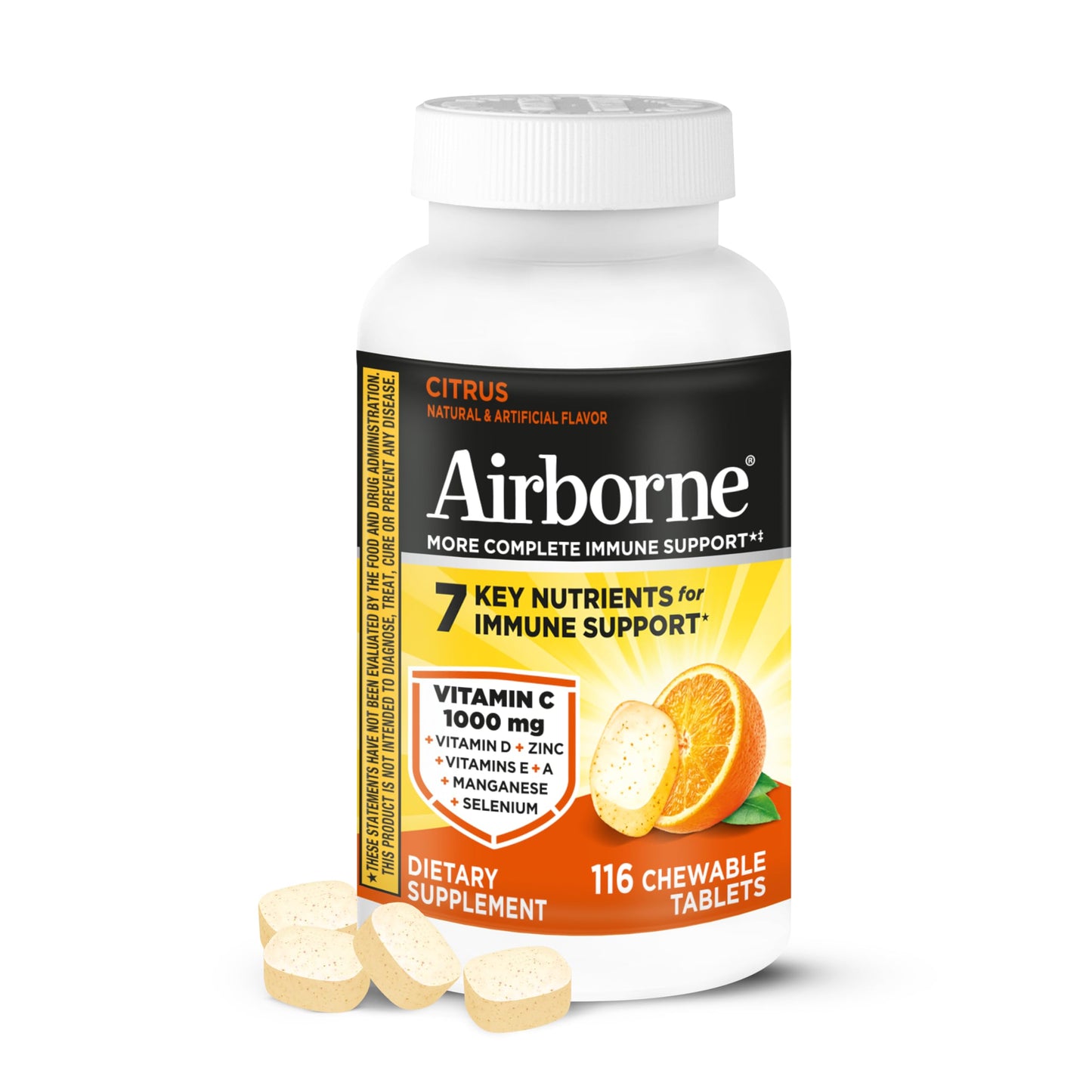 Airborne Citrus Chewable Tablets 116 Tablets