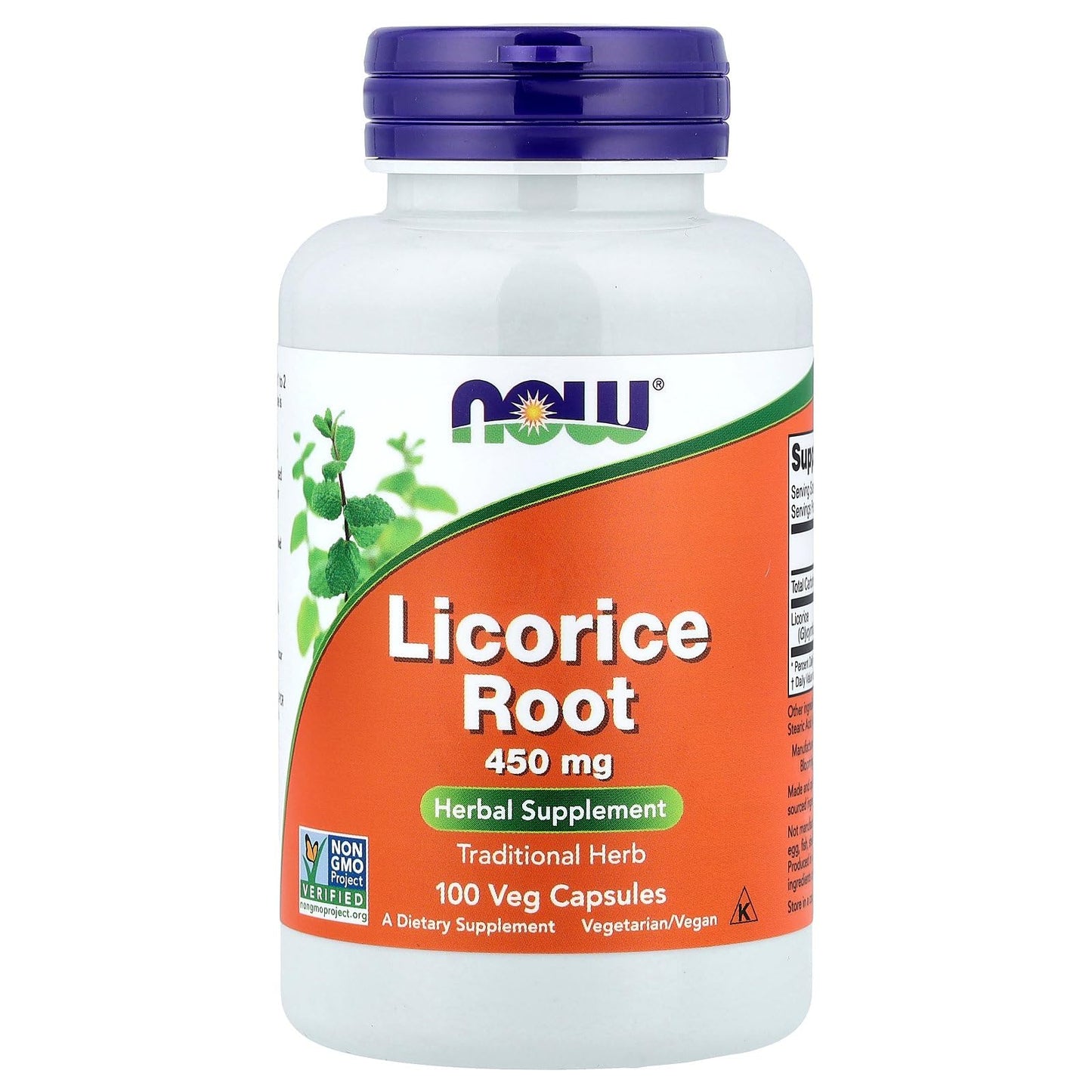 NOW Foods Licorice Root 450mg Capsules 100