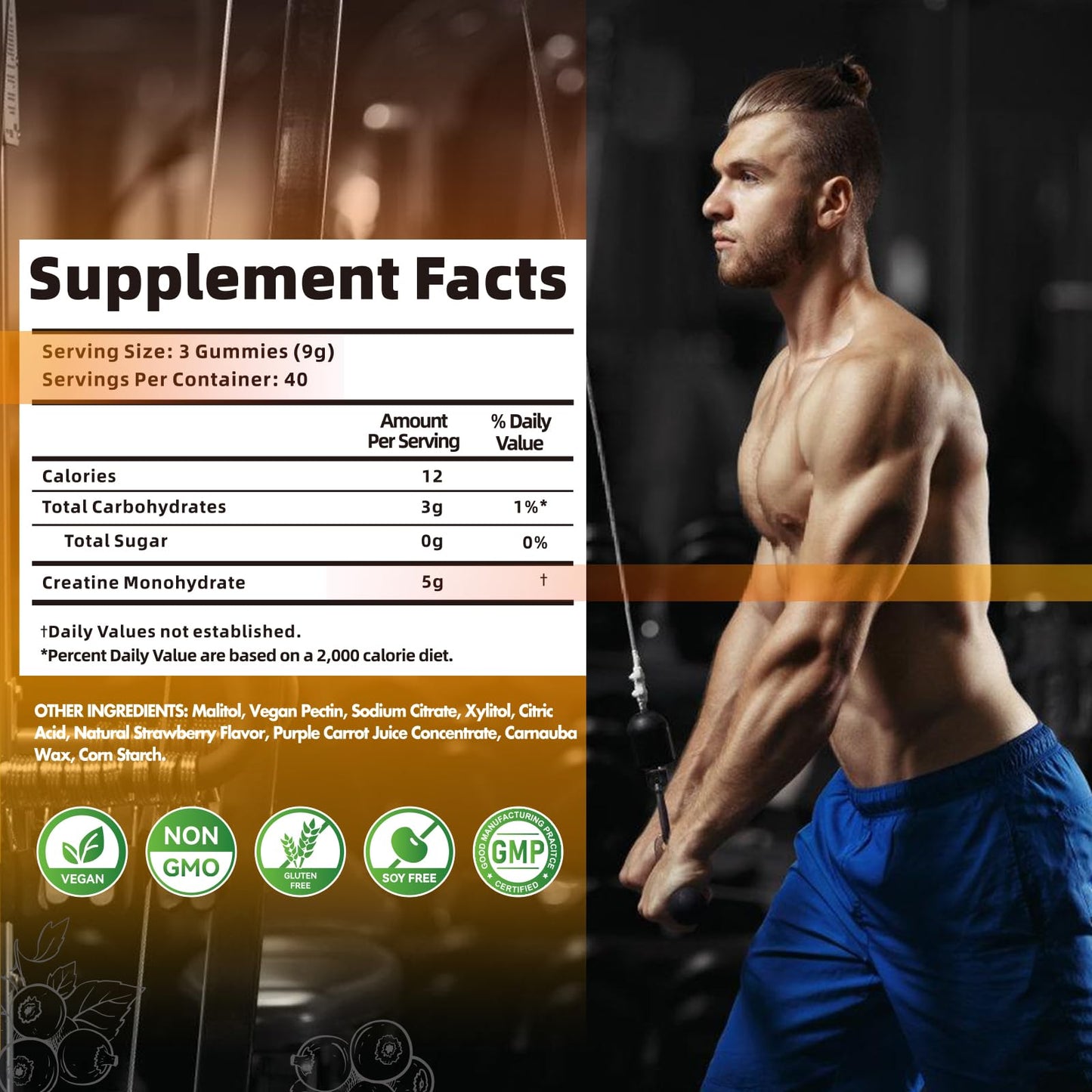 Nutravita Creatine Monohydrate Gummies 120 Count