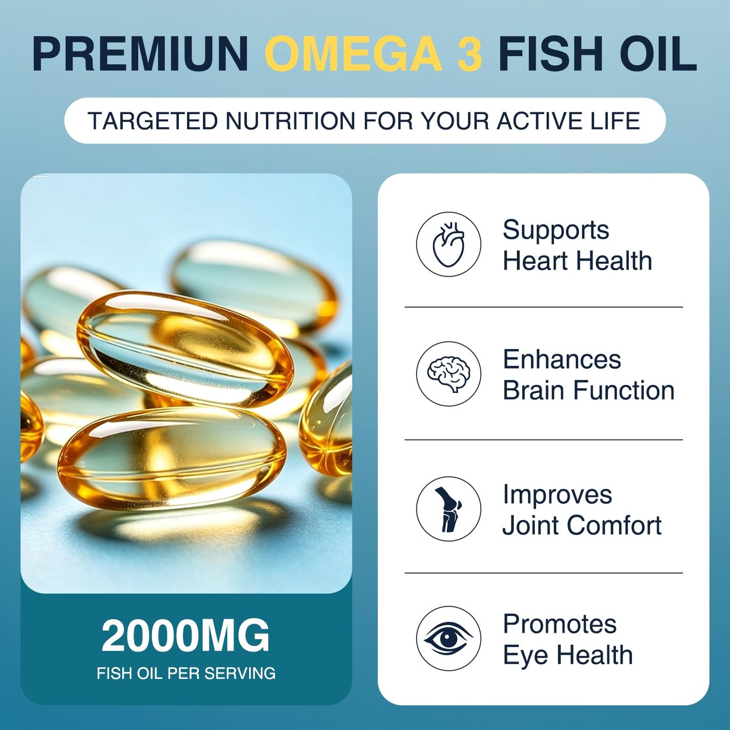 DRFOSTER Omega-3 Fish Oil 2000mg Softgels 120