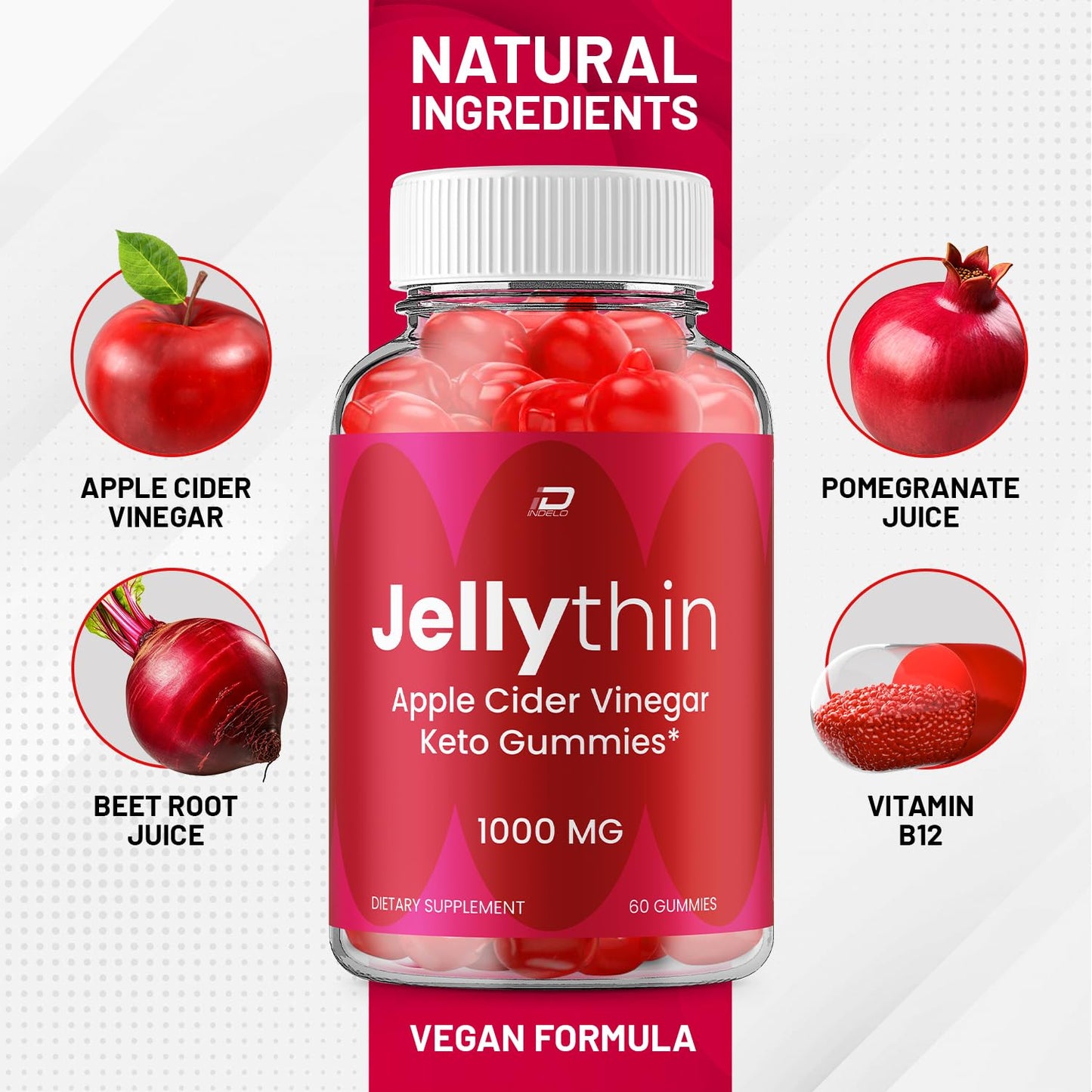 Indelo Jelly Thin ACV Gummies Gummy, 300 Count