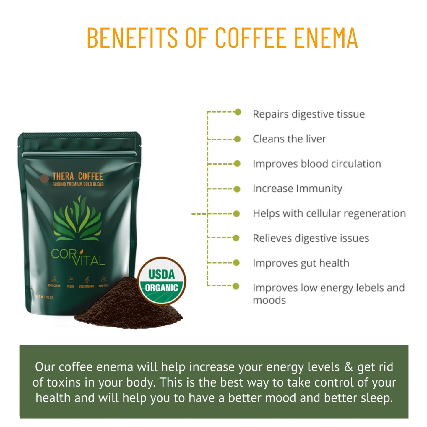 Cor-Vital Coffee Enema Organic Dark Roast Powder 16