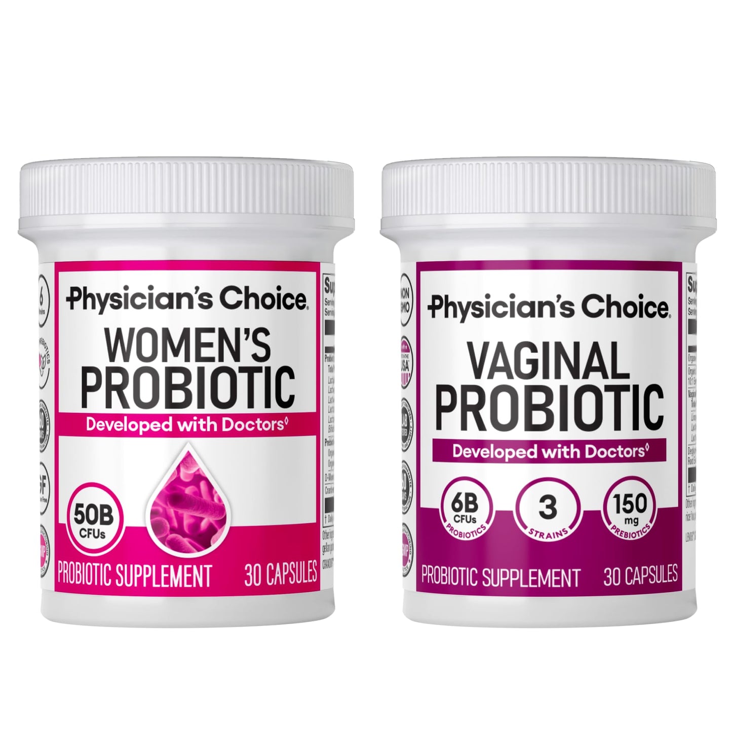 Physician's CHOICE Feminine Power Duo Bundle Vaginal Probiotic + Women's Probiotic Capsules, 60 Count