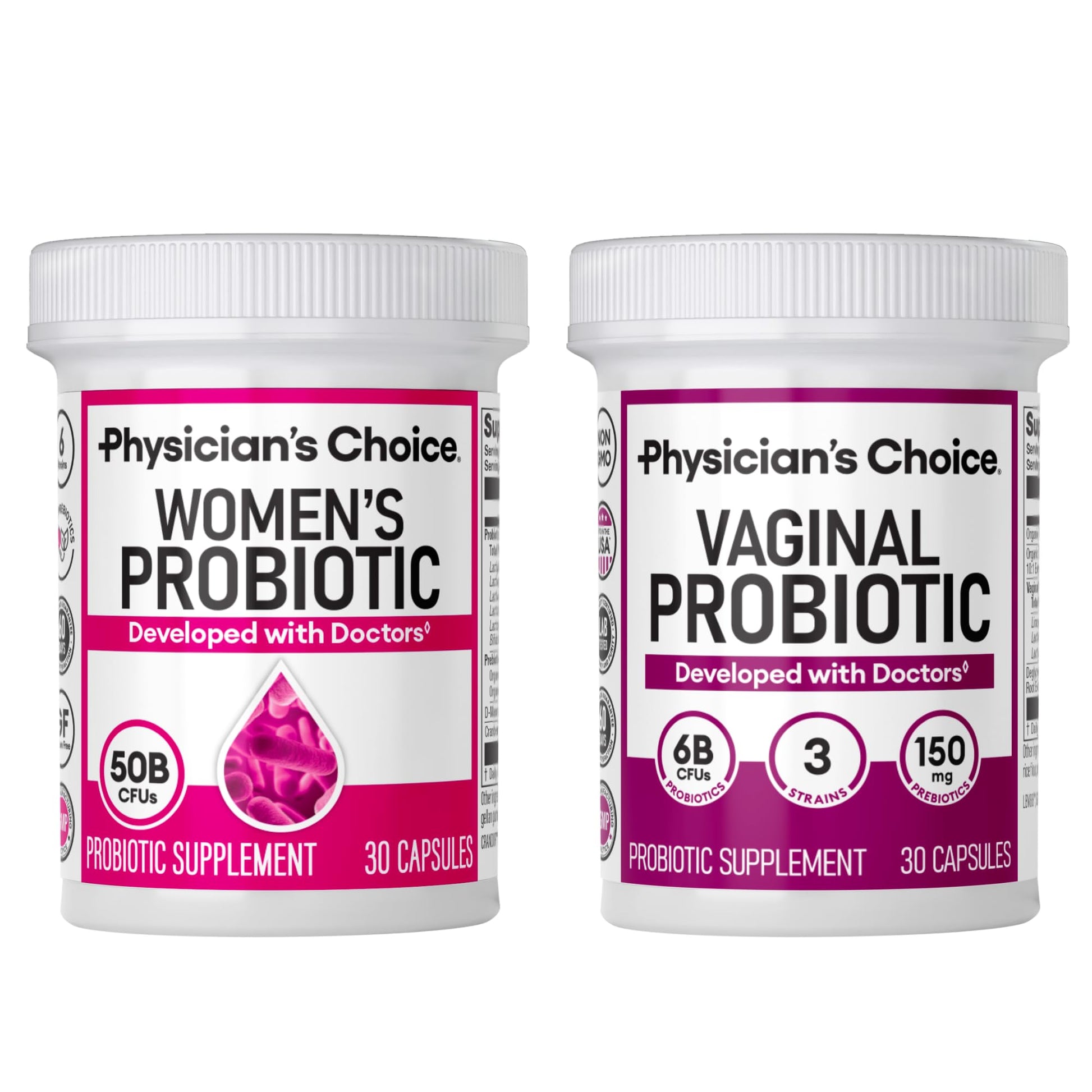 Physician's CHOICE Feminine Power Duo Bundle Vaginal Probiotic + Women's Probiotic Capsules, 60 Count